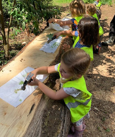 Children working with tools