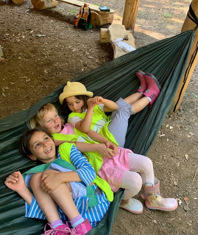 Children in a hammock